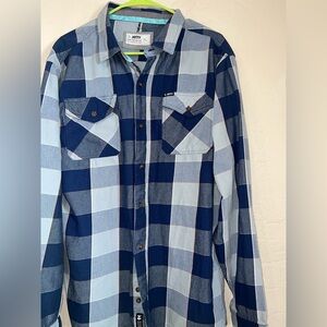 Jetty Men's Casual Blue Plaid Button-Down Shirt